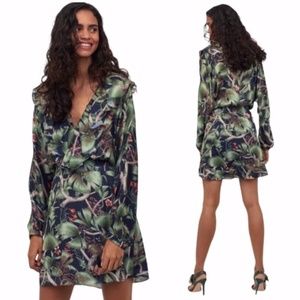 H&M Green Floral Mini Dress